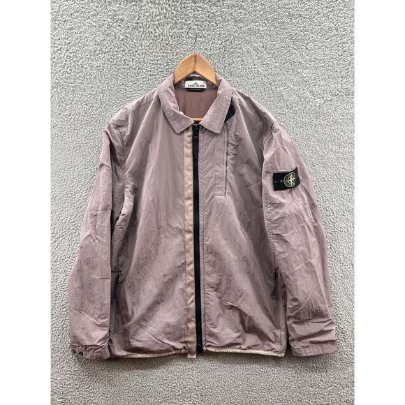 Stone Island 2018 Pink Quart Over Shirt Windbreaker Jacket Size Large